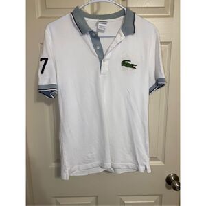 Lacoste Mens Polo- size 3 - white/blue